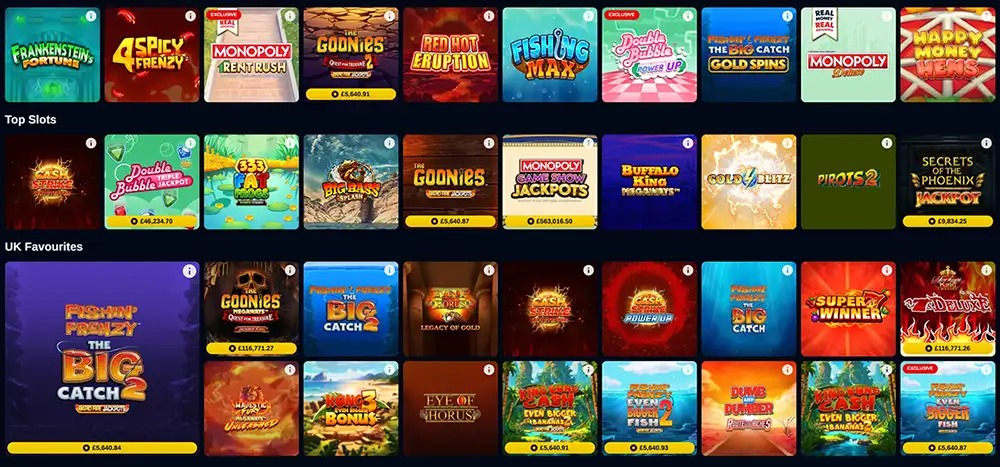 Monopoly casino Slot categories
